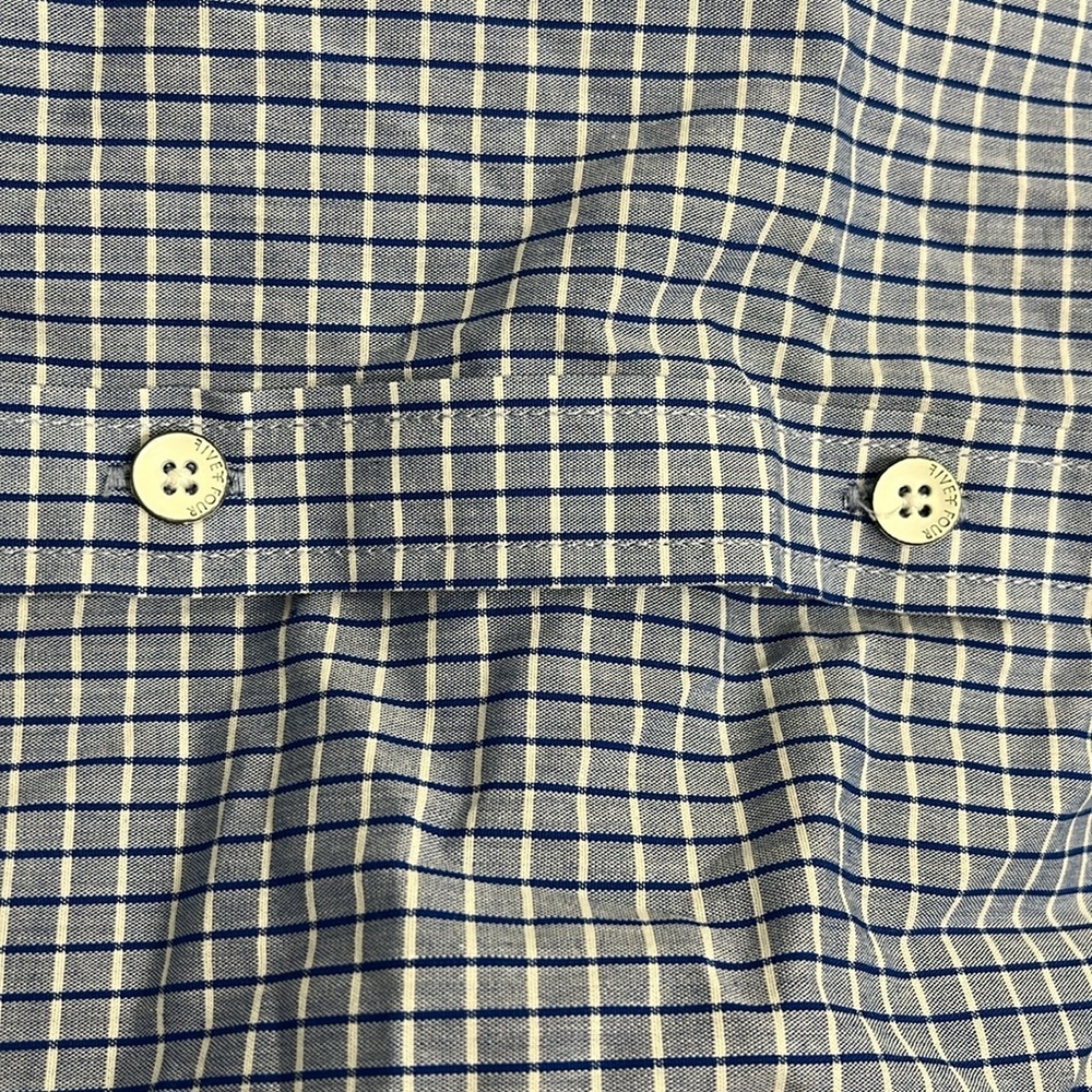 NWT Five Four Men’s Belshire Long Sleeve Shirt Blue White Checkered Size 2XL - Picture 6 of 6